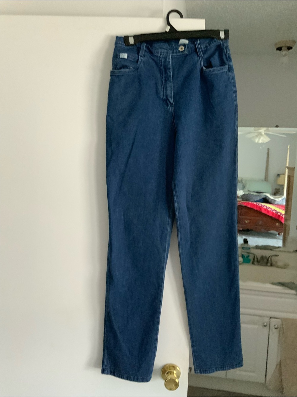 High-Rise Straight-Leg Women's Jeans - Dark Blue